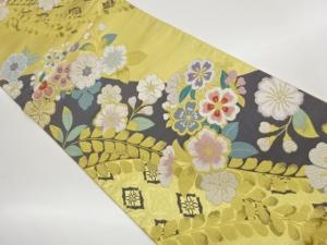 変わり道長取りに襷・花々模様織出し袋帯